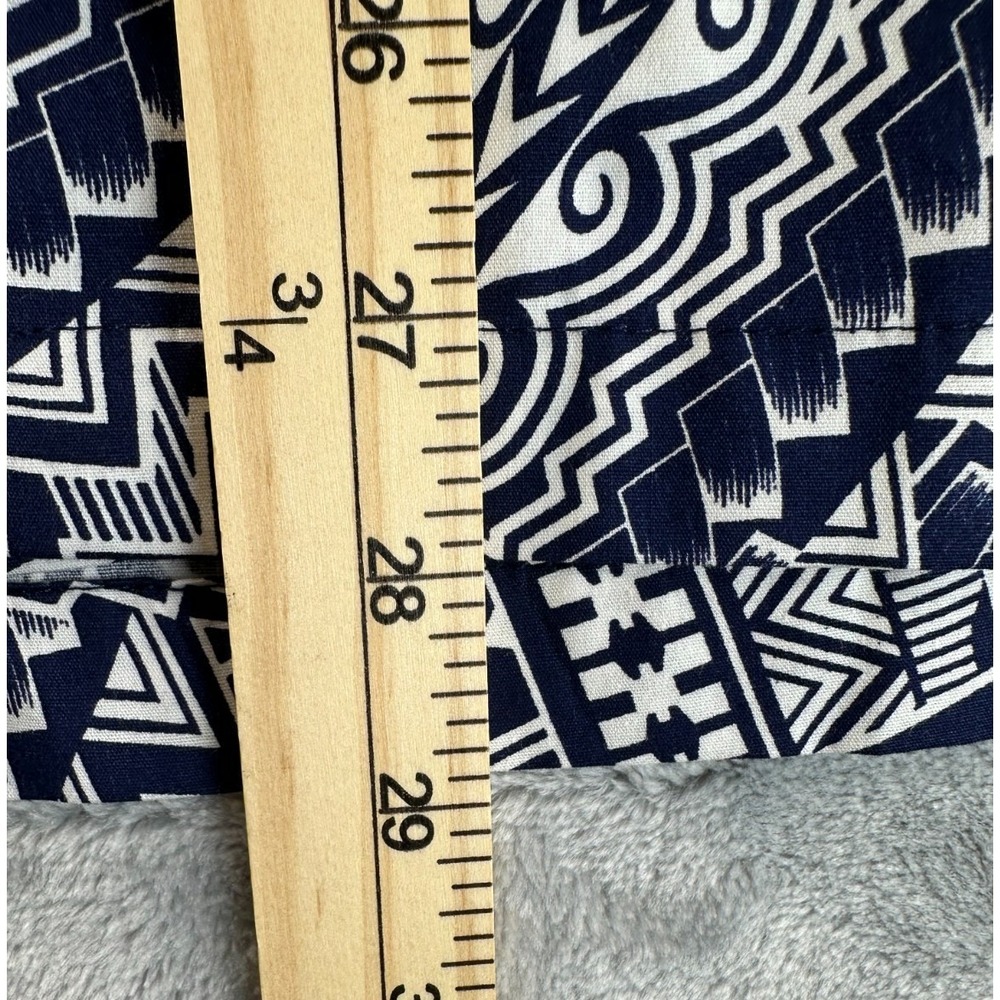 Tanoa Polynesian Tribal Hawaiian Shirt Men M Blue White 100% Cotton Fiji - Picture 12 of 13